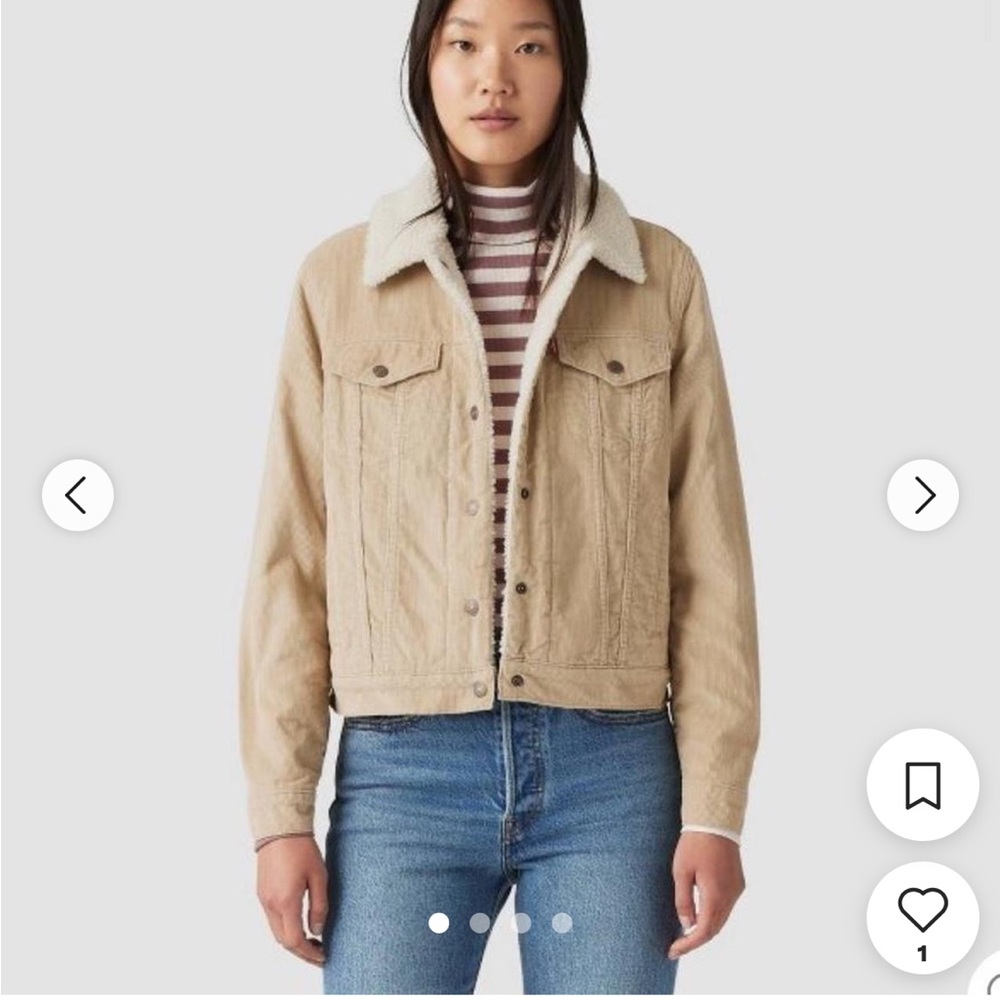 Levi’s Cream Sherpa-Lined Jacket